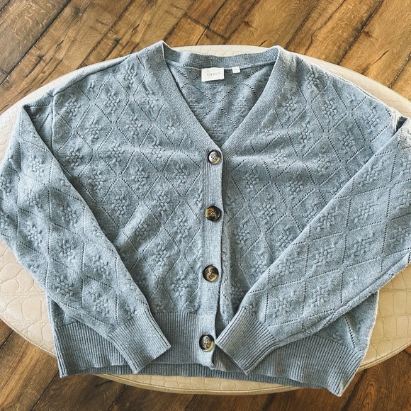 Cyrus Blue Cardigan Sweater Cozy Soft - Picture 4 of 5